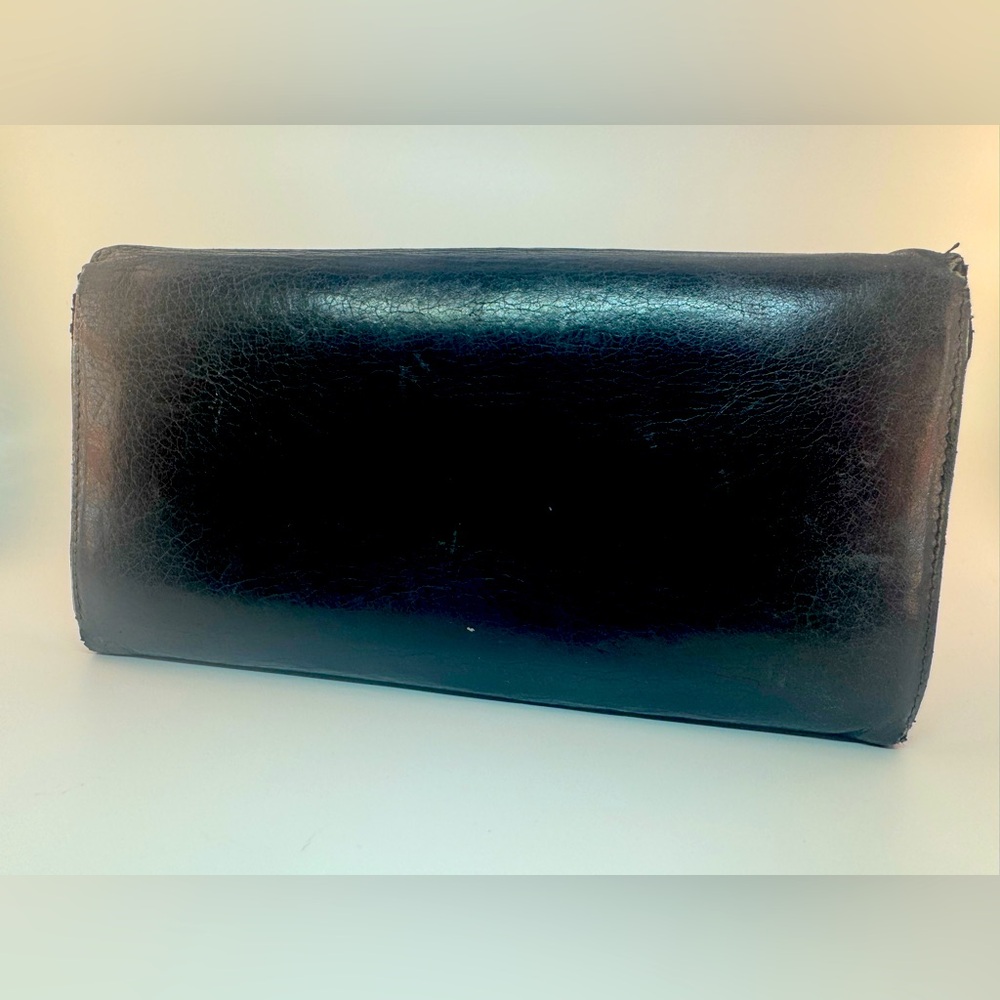 Balenciaga Giant Continental Wallet Black Lambskin Gold Hardware Authentic - Picture 2 of 15